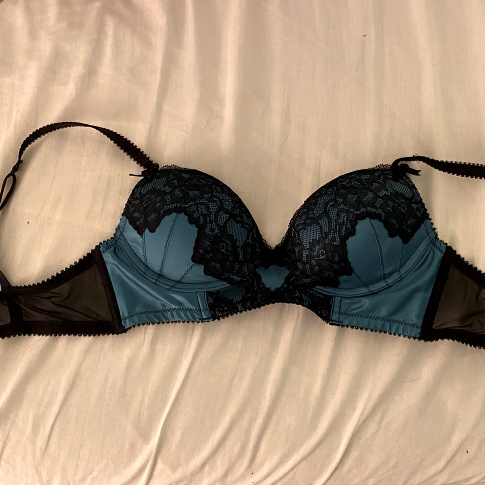 Green and Black Bra